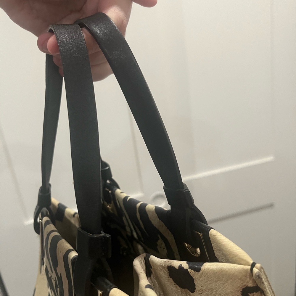 Furla Leopard Print Tote Bag - Black and Tan. Peeling inside***READ - Picture 13 of 14